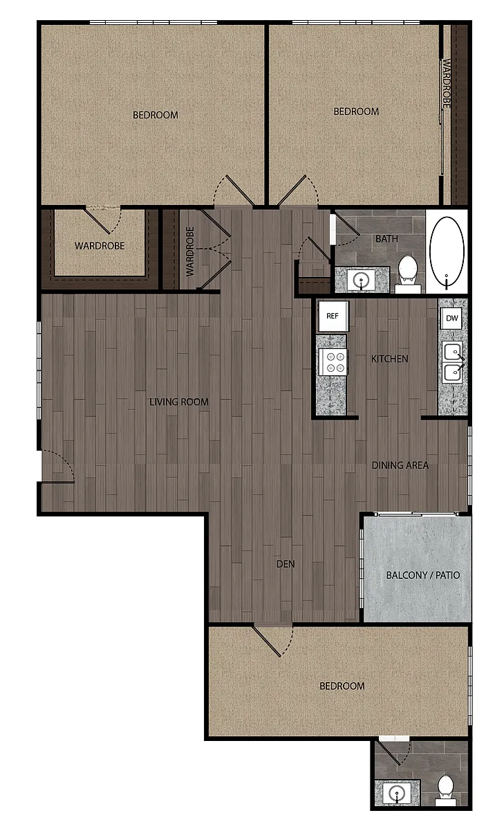Floor plan 3 Bed, 1 Bath, 1250 sf, (8)