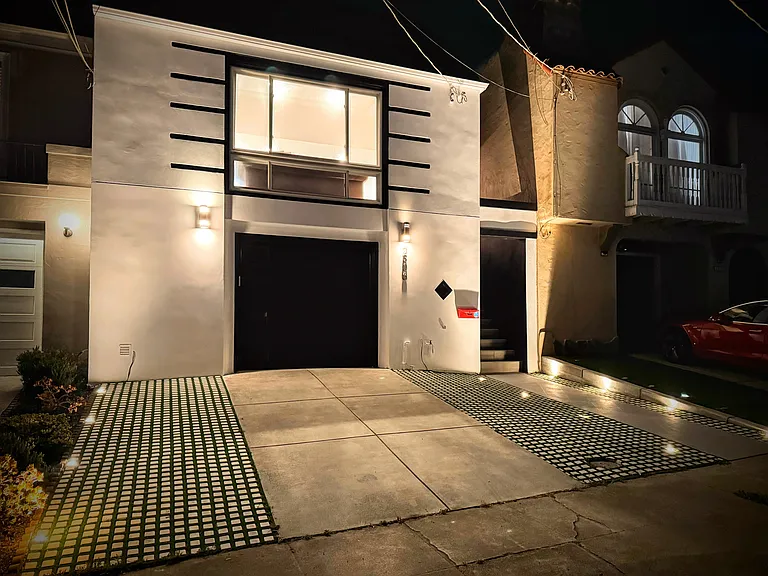Entrance of the house in the night.