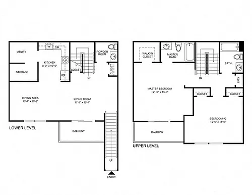 Floor plan 2 Bed 2.5 Bath
