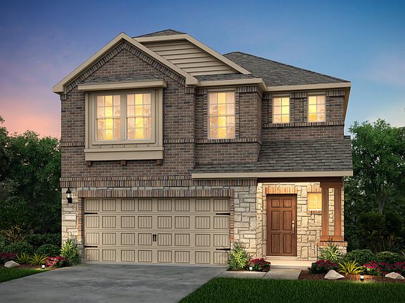 The Alexander, a two-story home with 2-car garage, shown with Home Exterior S