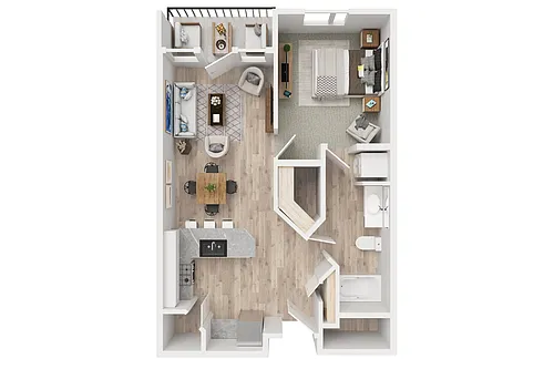 Floor plan The Berkshire 1x1
