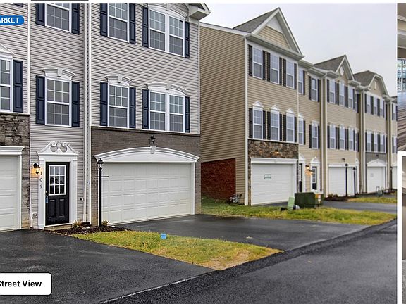 Front view of townhouse end unit