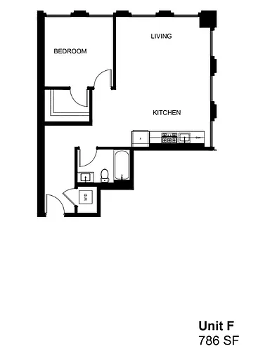 Floor plan F - 1 Bedroom
