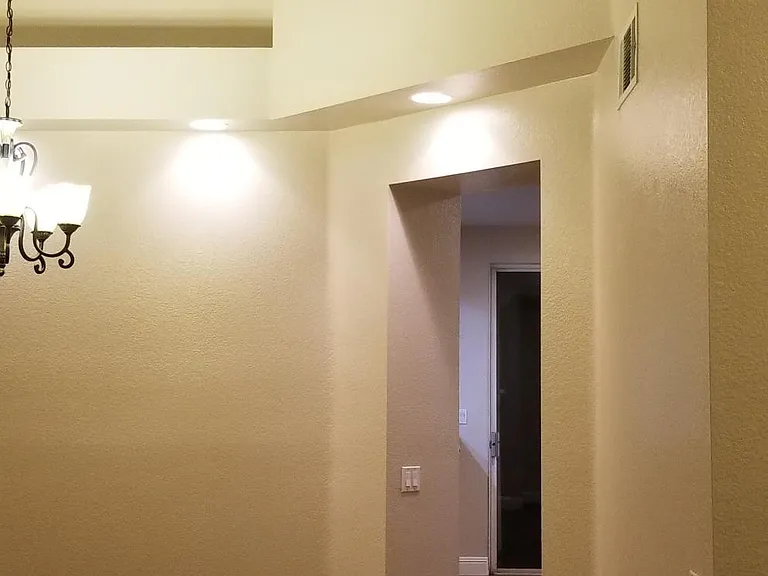 Entryway into the kitchen and dining area