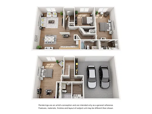 Floor plan 3 Bedroom, 2 Bath