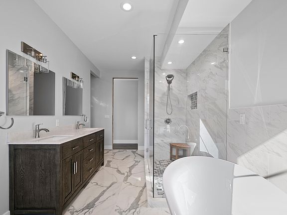 Brand new luxury spa connect with Master Bathroom with double vanity, soaking tub, and spacious shower. Ensuite privacy!