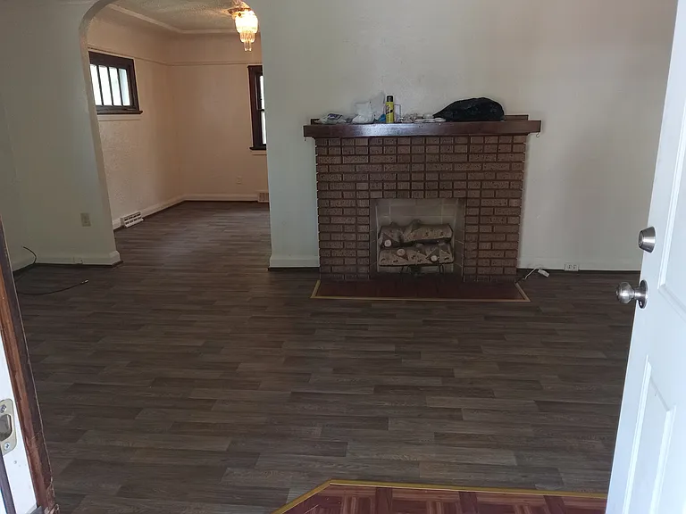 Front door entry into living room
