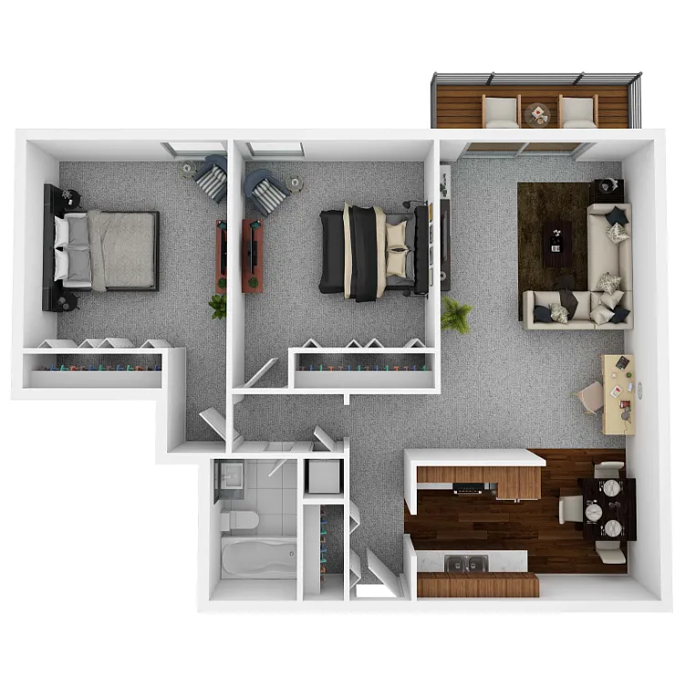 Floor plan Two Bedroom 858