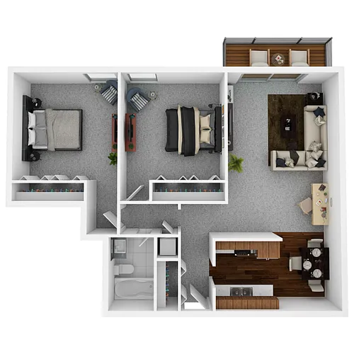Floor plan Two Bedroom 858