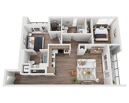 Floor plan Two Bedroom B2B