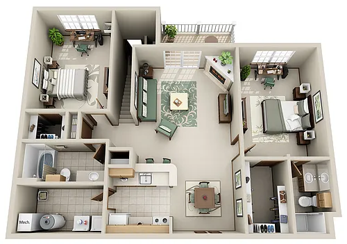 Floor plan B4WS (Walk-Up)