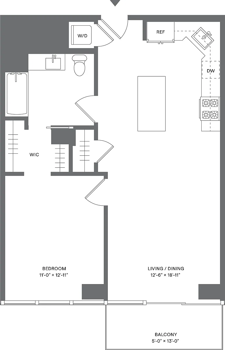 Floor plan 1 Bed/1 Bath_A8