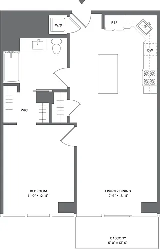 Floor plan 1 Bed/1 Bath_A8