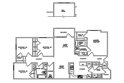 Floor plan 4 Bedroom 2 Bath