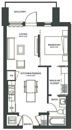 Floor plan One Bedroom