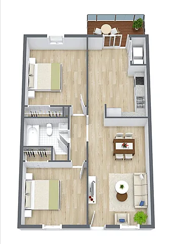 Floor plan Ashford 2x1