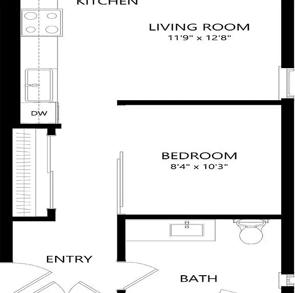 Elan Uptown Flats - A11 - 1 Beds - 1 Baths - 537 Sq. ft.