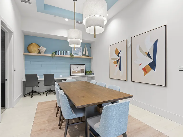 Business center with conference table