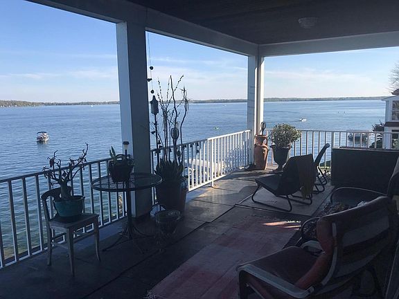 Large balcony overlooking lake