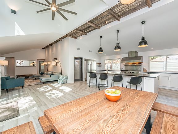 Island seating with custom lighting