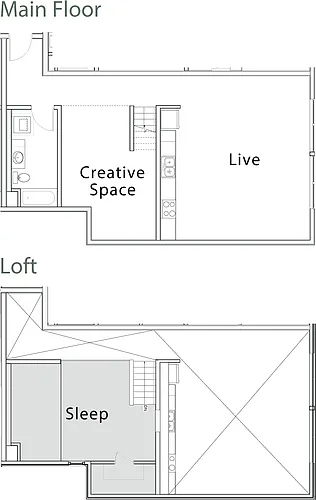 Floor plan 1 Bedroom Loft I
