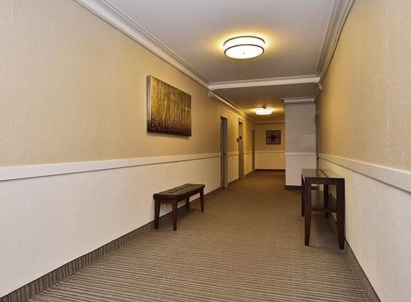 Tasteful, well lit first floor hallway