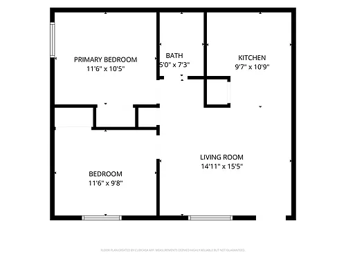 Floor plan 2 Bedroom Renovated