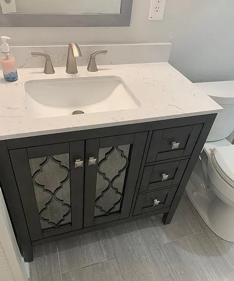 New vanity with lots of storage