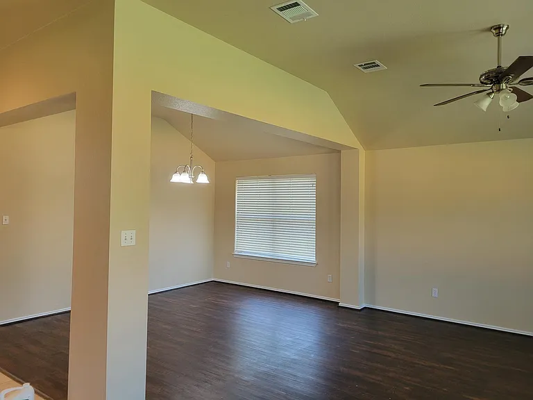 Dining & Living Area with High ceilings.