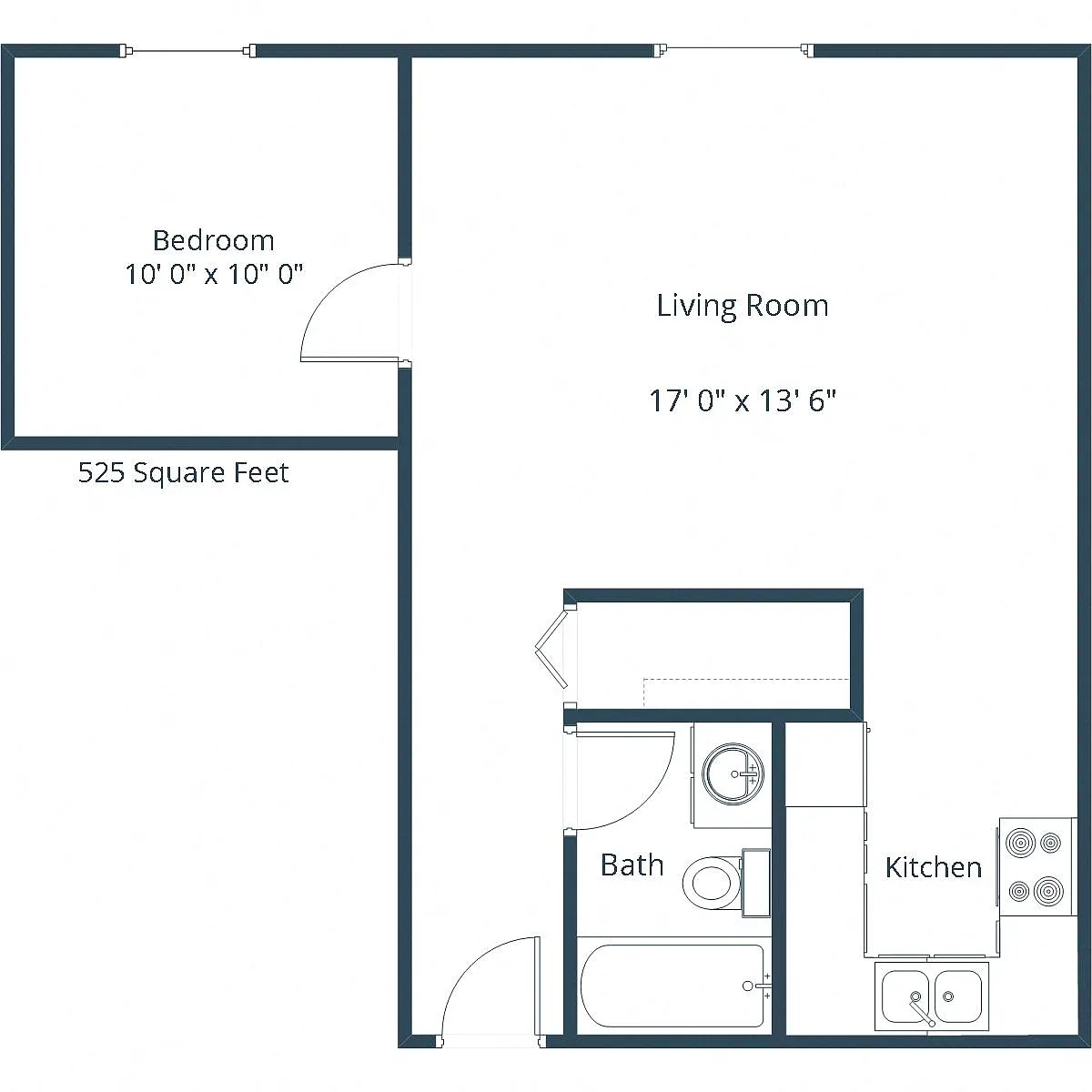 Floor plan One Bedroom 11G