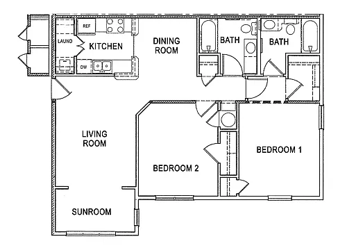 Floor plan Two Bedroom