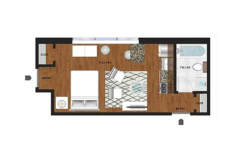 Floor plan Bryant 3013 - Studio