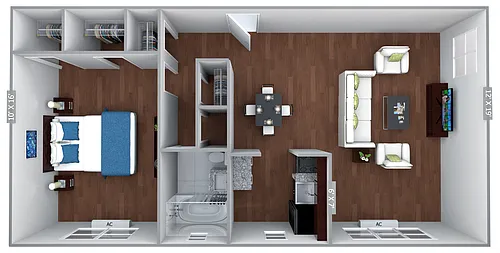 Floor plan Large 1 Bedroom