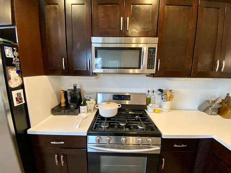 Gas burners on the stove.