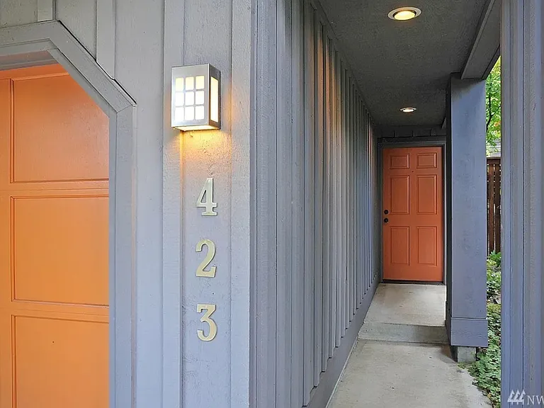 Front door and address
