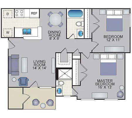 Floor plan Two Bedroom
