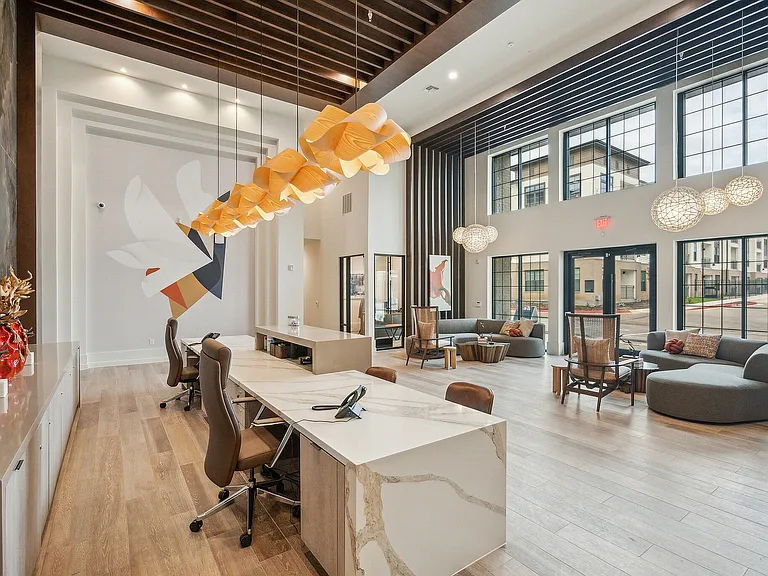 A lobby designed to greet guests in style