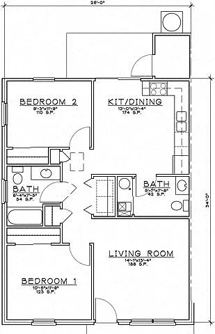 Floor plan 2 Bedroom