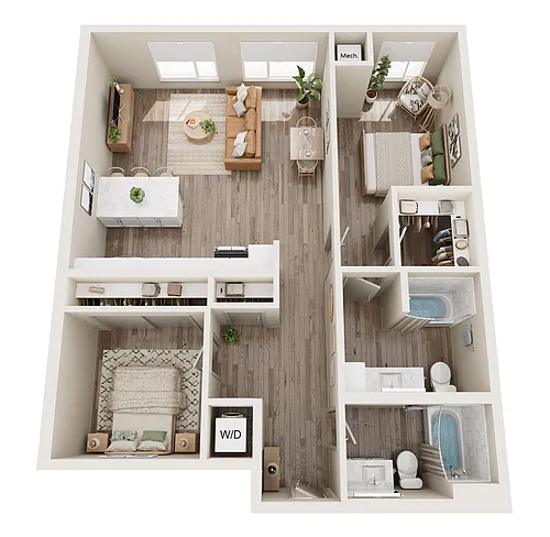 Floor plan B14 Urban Two Bedroom