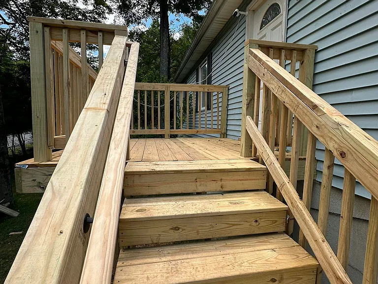 New front steps and deck