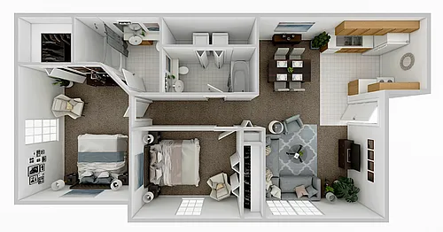 Floor plan 2 Bed 2 Bath