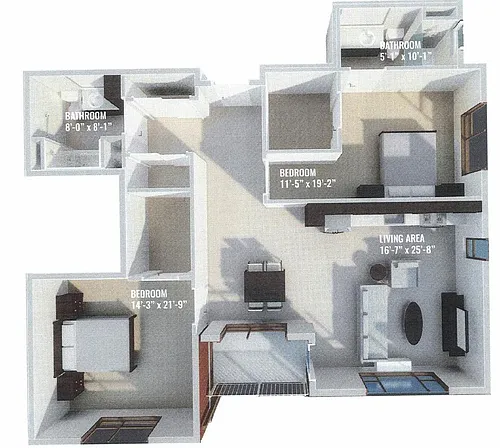 Floor plan 2 Bedroom B
