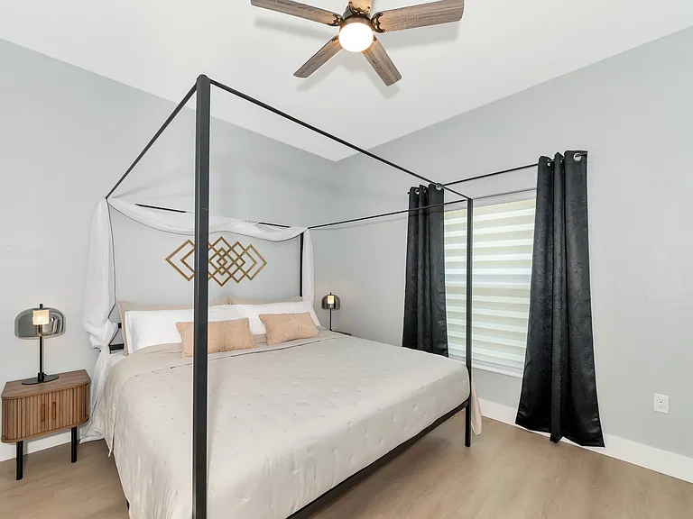 Primary Bedroom. King Bed. Flat Screen TV. On-Suite Bathroom.