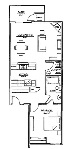 Floor plan 1 Bedroom 1 Bathroom