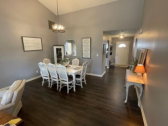 New light fixtures over the dining area