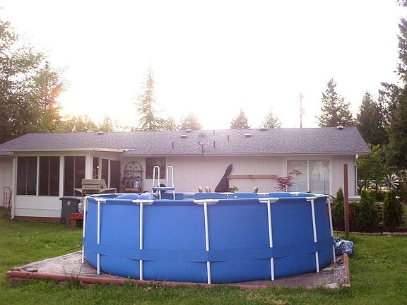 Pool in backyard