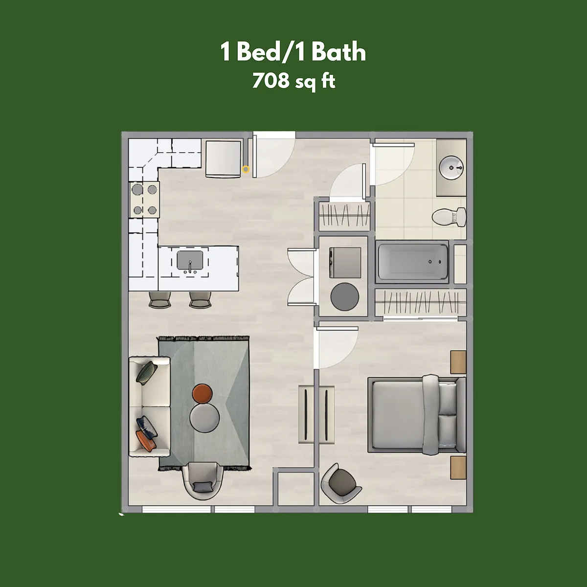 Floor plan 1-Bedroom