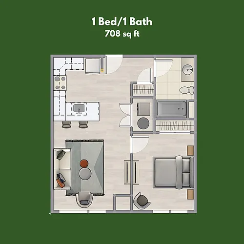 Floor plan 1-Bedroom