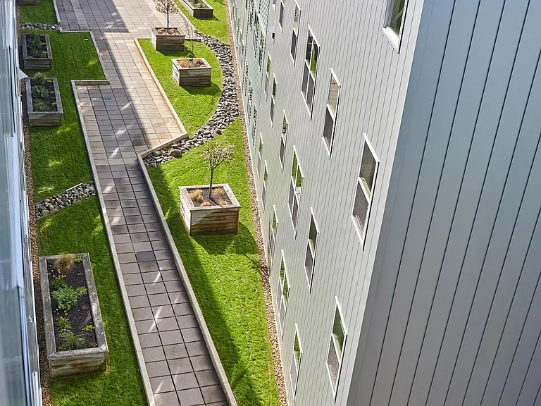 The courtyard from the roof