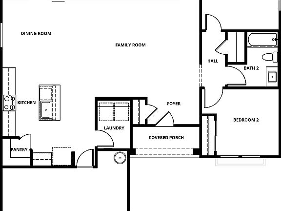 The Guadalupe has a spacious family room and chef ready kitchen.